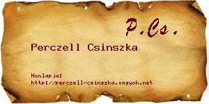 Perczell Csinszka névjegykártya
